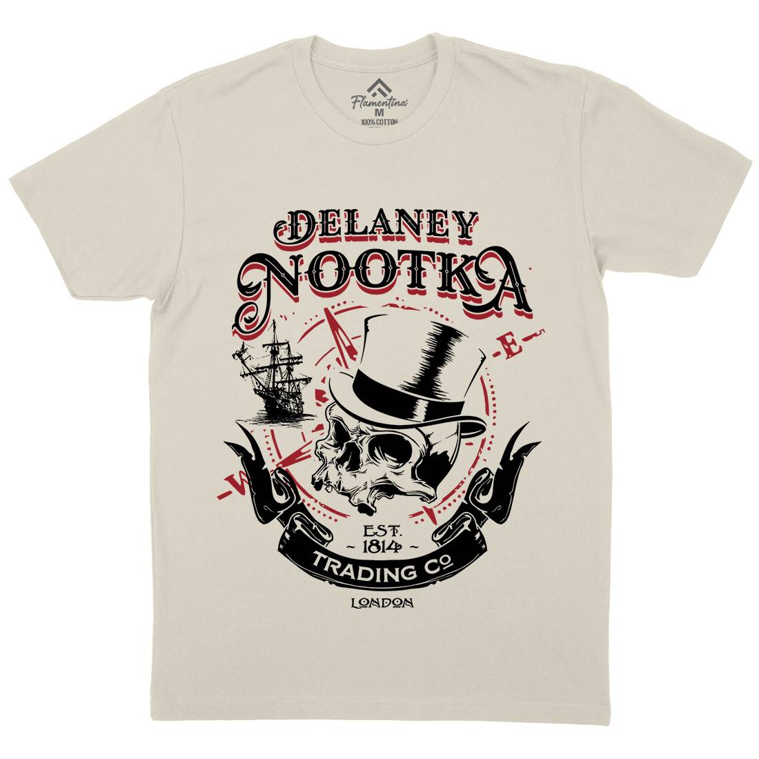 Delaney Nootka Mens Organic Crew Neck T-Shirt Retro D183
