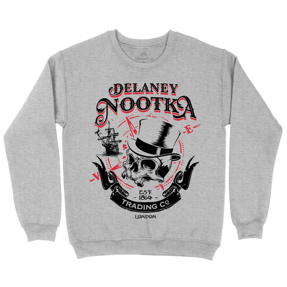 Delaney Nootka Mens Crew Neck Sweatshirt Retro D183