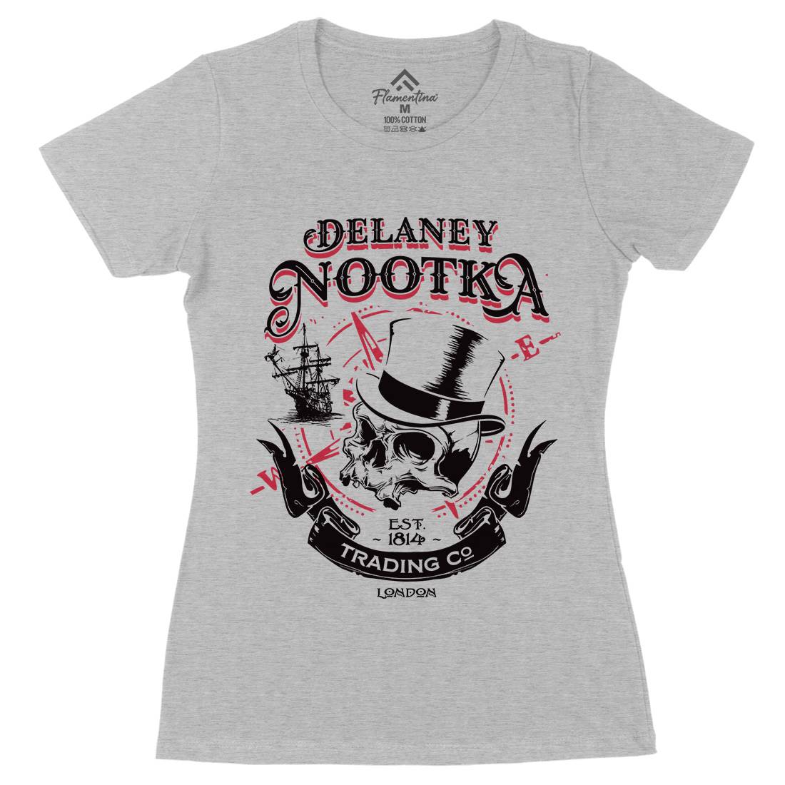 Delaney Nootka Womens Organic Crew Neck T-Shirt Retro D183