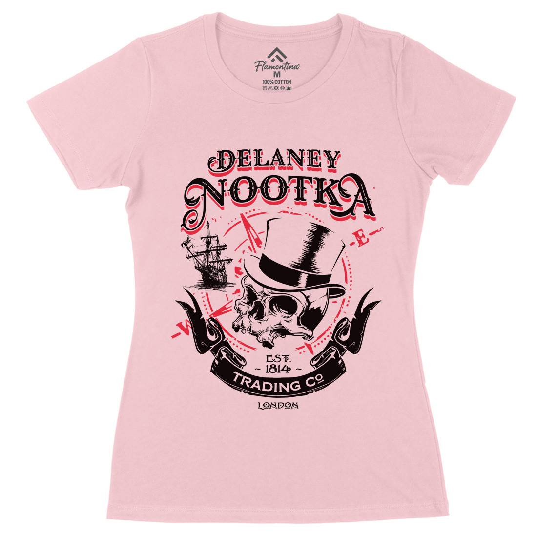 Delaney Nootka Womens Organic Crew Neck T-Shirt Retro D183