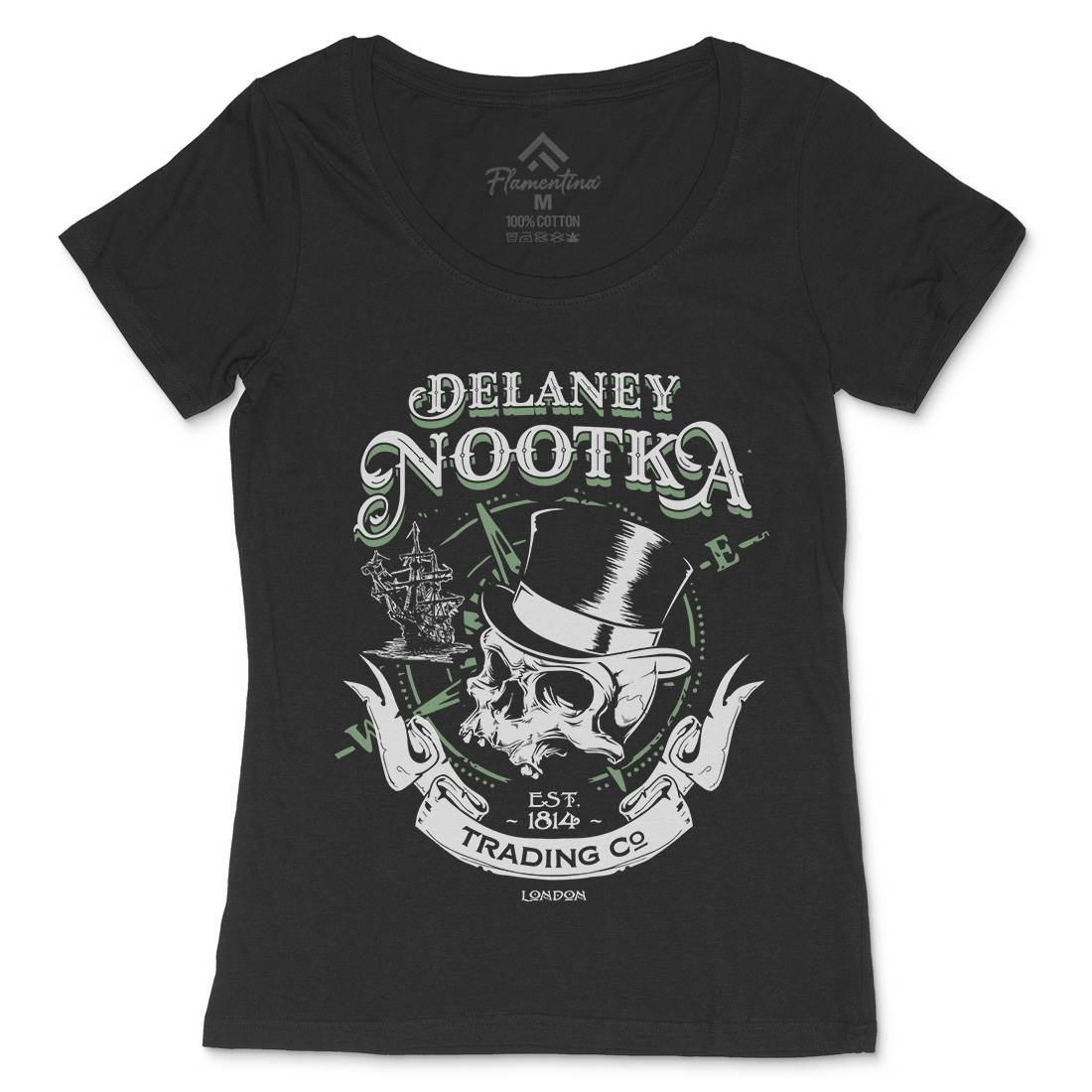 Delaney Nootka Womens Scoop Neck T-Shirt Retro D183
