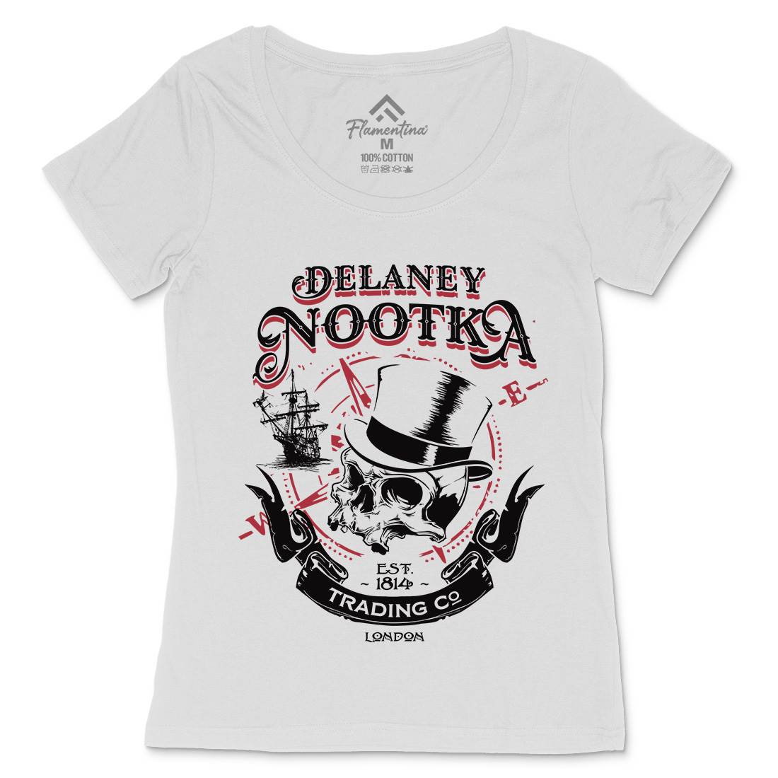 Delaney Nootka Womens Scoop Neck T-Shirt Retro D183