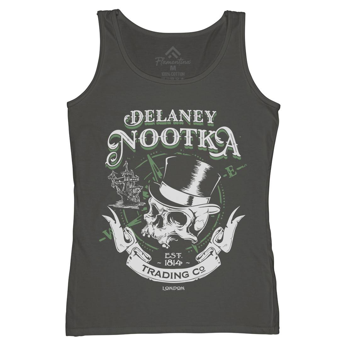 Delaney Nootka Womens Organic Tank Top Vest Retro D183