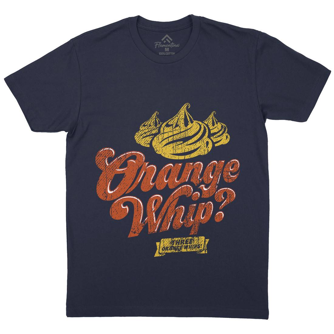 Orange Whip Mens Organic Crew Neck T-Shirt Food D184