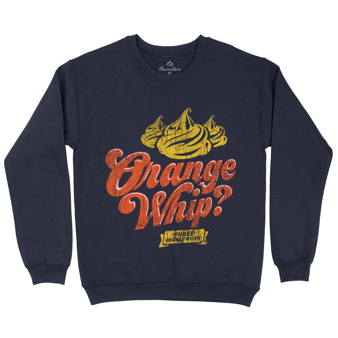 Orange Whip Mens Crew Neck Sweatshirt Food D184