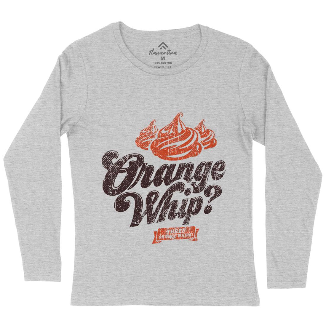 Orange Whip Womens Long Sleeve T-Shirt Food D184