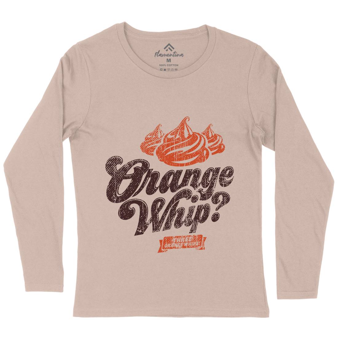 Orange Whip Womens Long Sleeve T-Shirt Food D184
