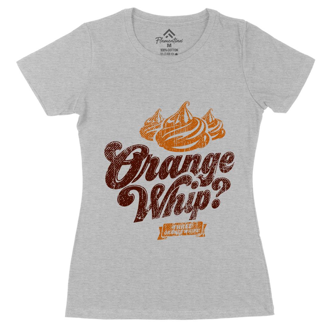 Orange Whip Womens Organic Crew Neck T-Shirt Food D184