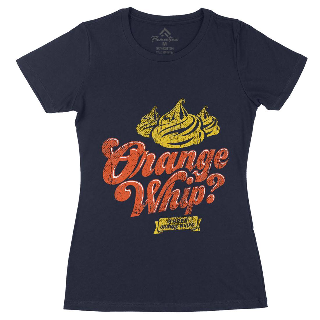 Orange Whip Womens Organic Crew Neck T-Shirt Food D184