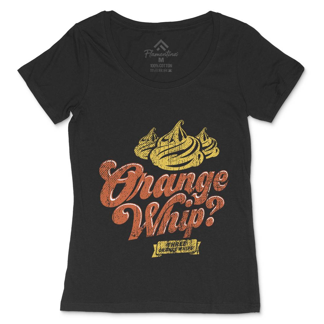 Orange Whip Womens Scoop Neck T-Shirt Food D184
