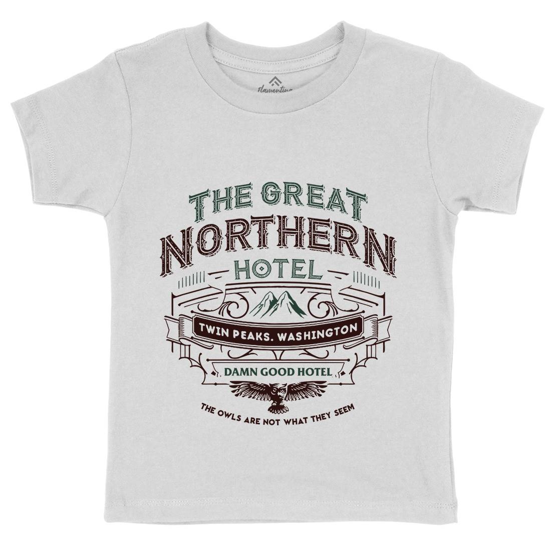 Great Northern Hotel Kids Organic Crew Neck T-Shirt Horror D185