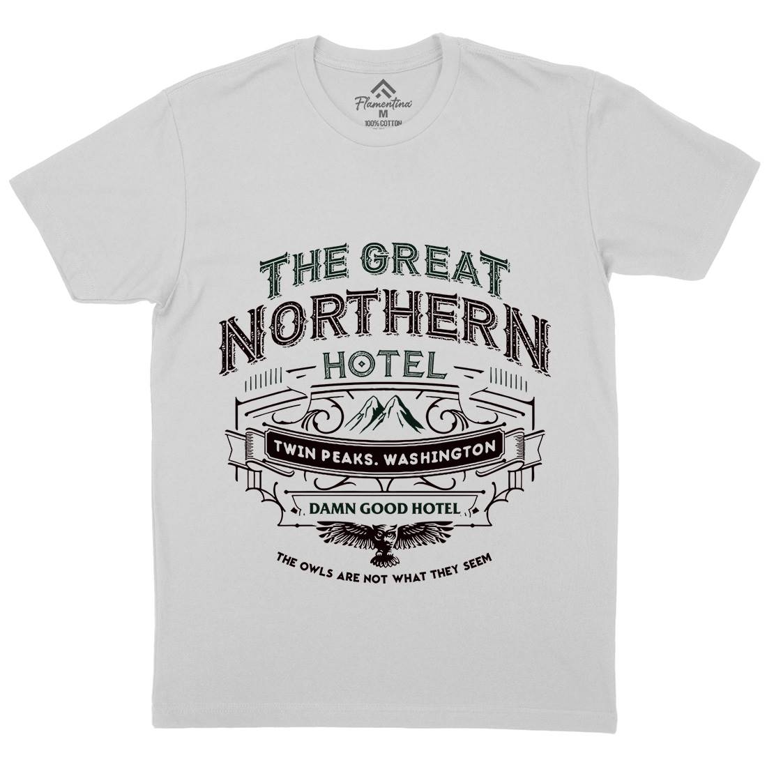Great Northern Hotel Mens Crew Neck T-Shirt Horror D185
