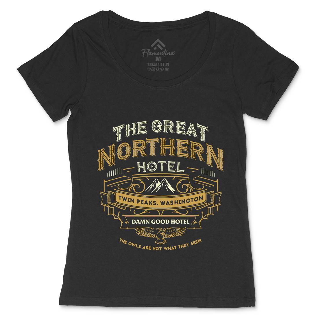 Great Northern Hotel Womens Scoop Neck T-Shirt Horror D185