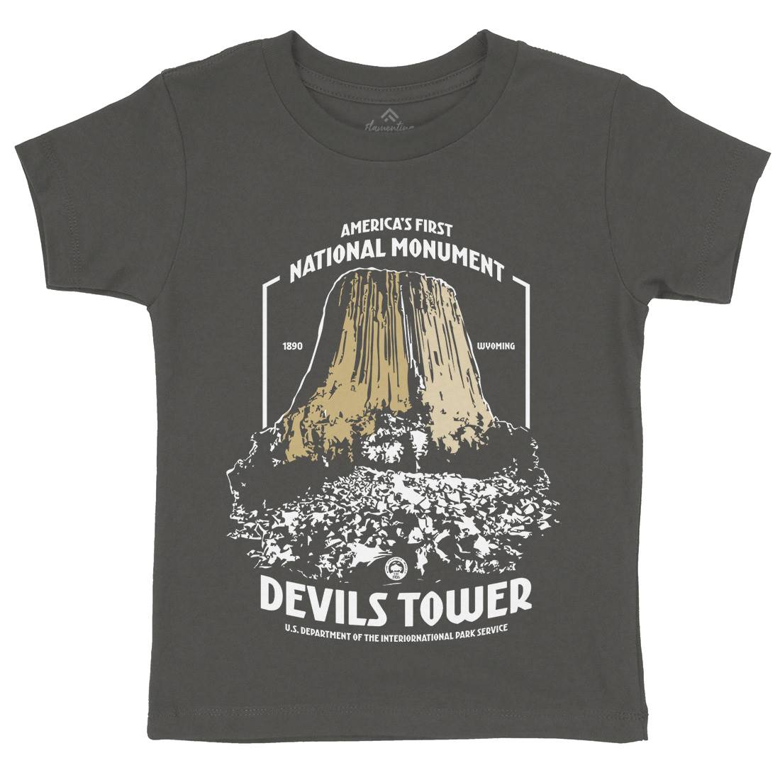 Devils Tower Kids Crew Neck T-Shirt Space D186