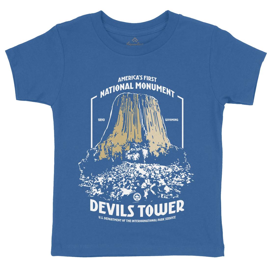 Devils Tower Kids Crew Neck T-Shirt Space D186