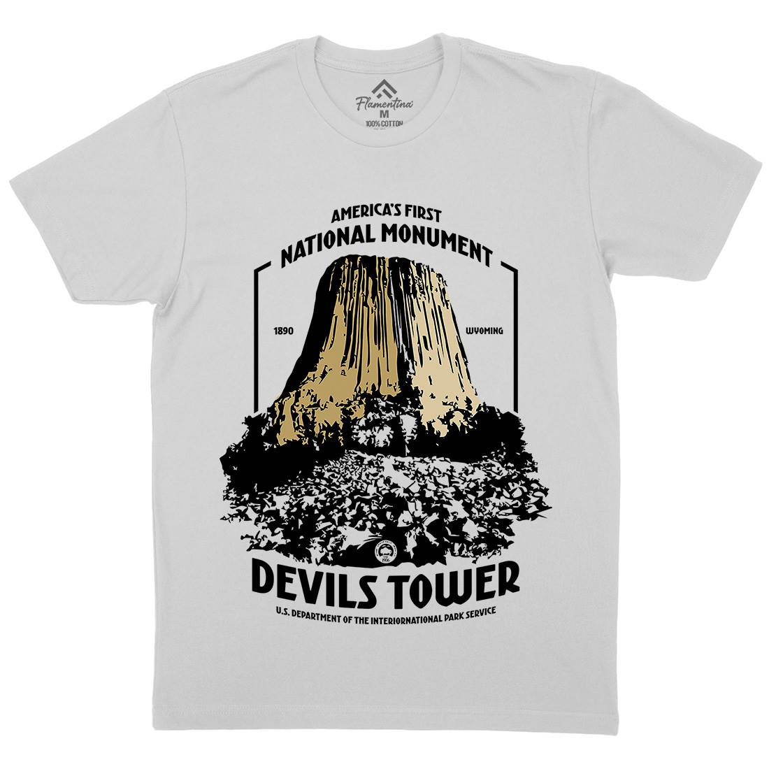 Devils Tower Mens Crew Neck T-Shirt Space D186