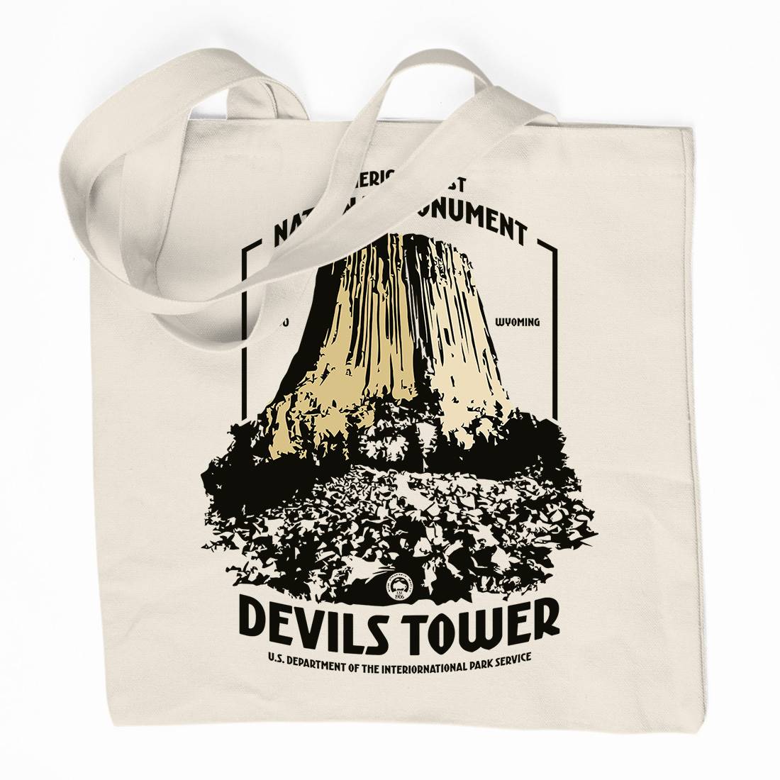 Devils Tower Organic Premium Cotton Tote Bag Space D186