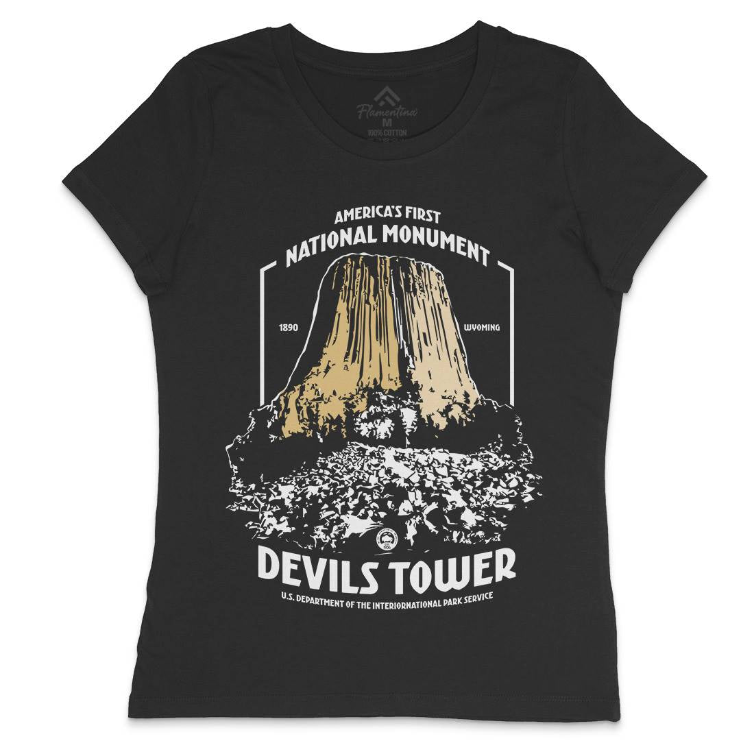 Devils Tower Womens Crew Neck T-Shirt Space D186