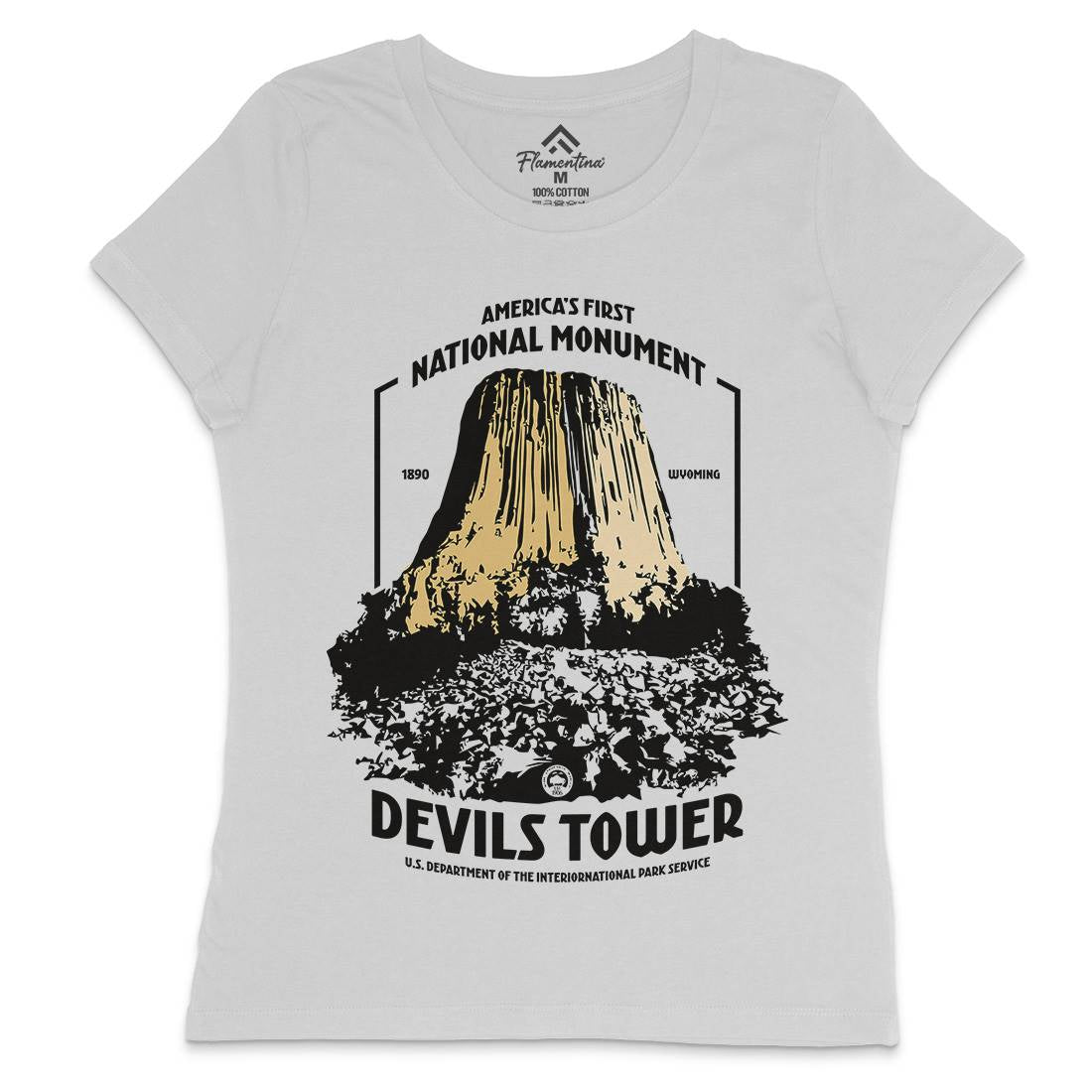Devils Tower Womens Crew Neck T-Shirt Space D186