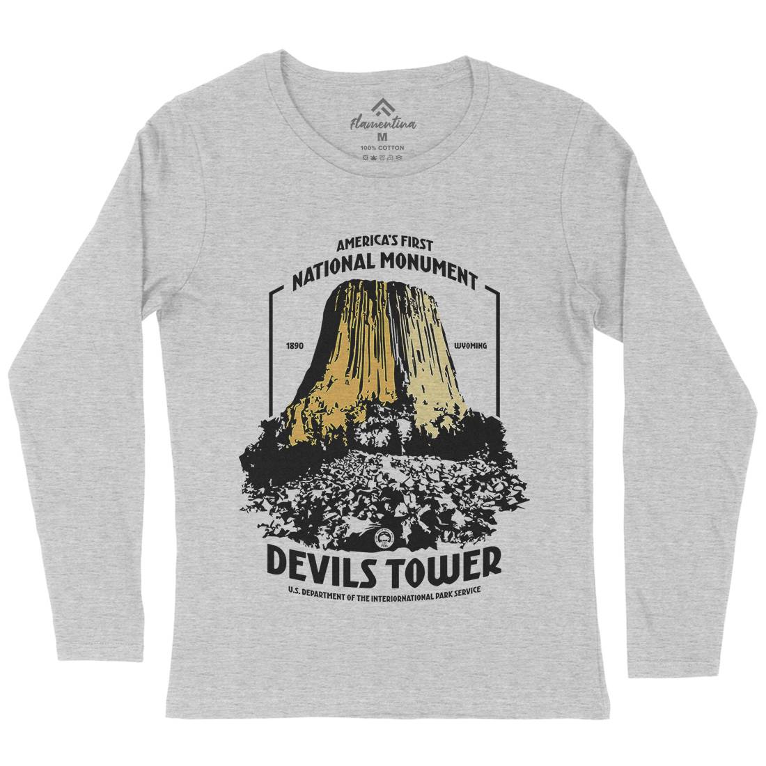 Devils Tower Womens Long Sleeve T-Shirt Space D186