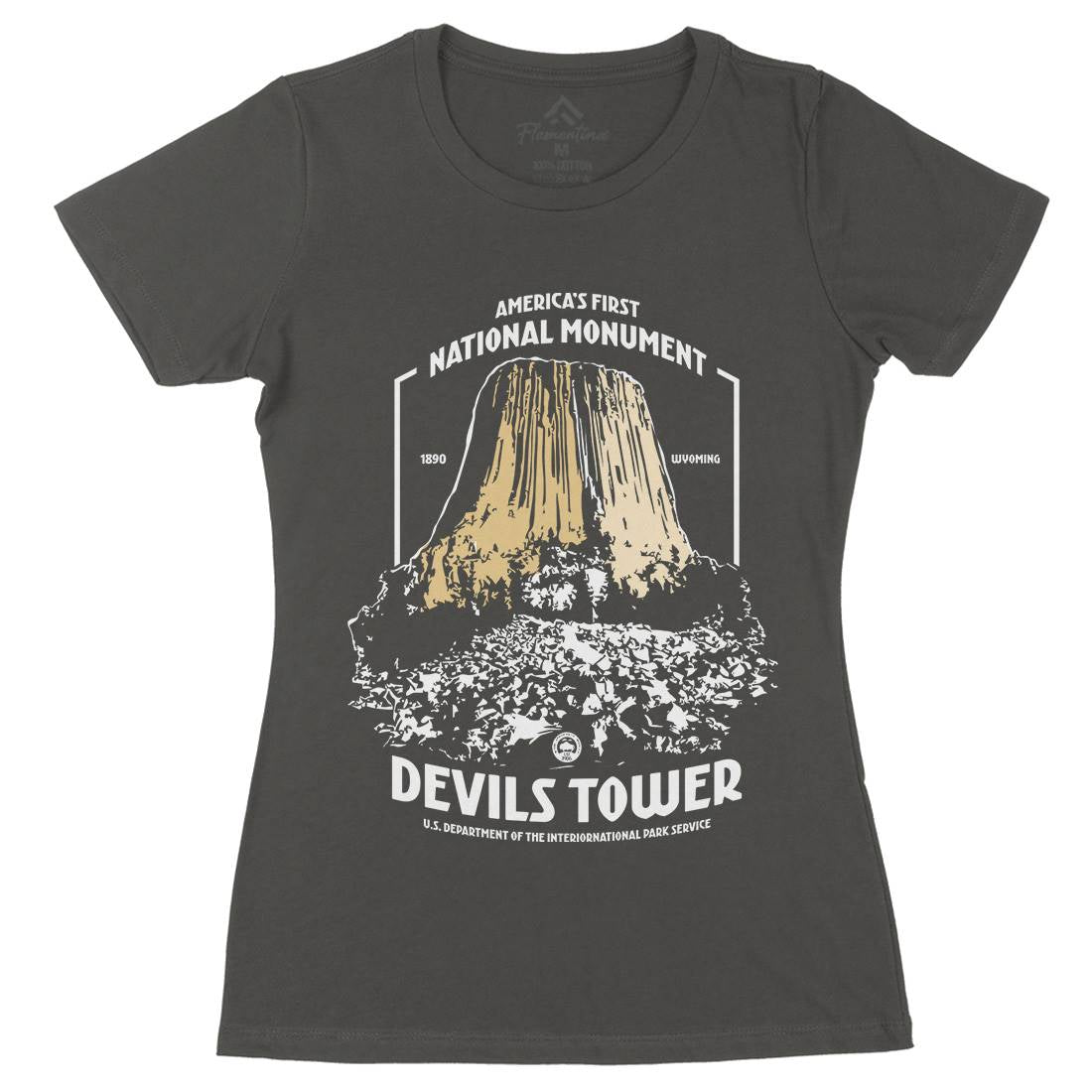 Devils Tower Womens Organic Crew Neck T-Shirt Space D186
