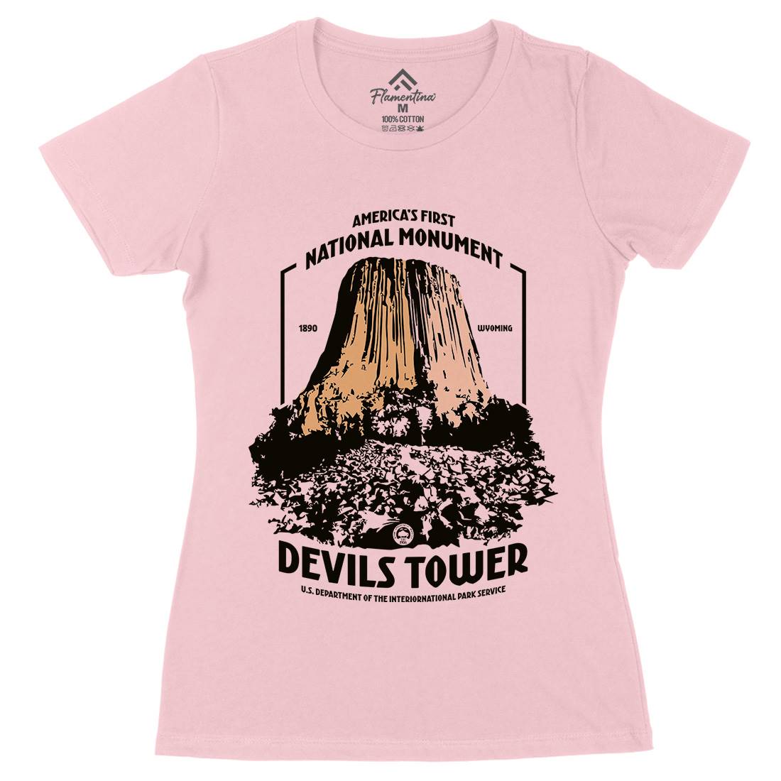 Devils Tower Womens Organic Crew Neck T-Shirt Space D186