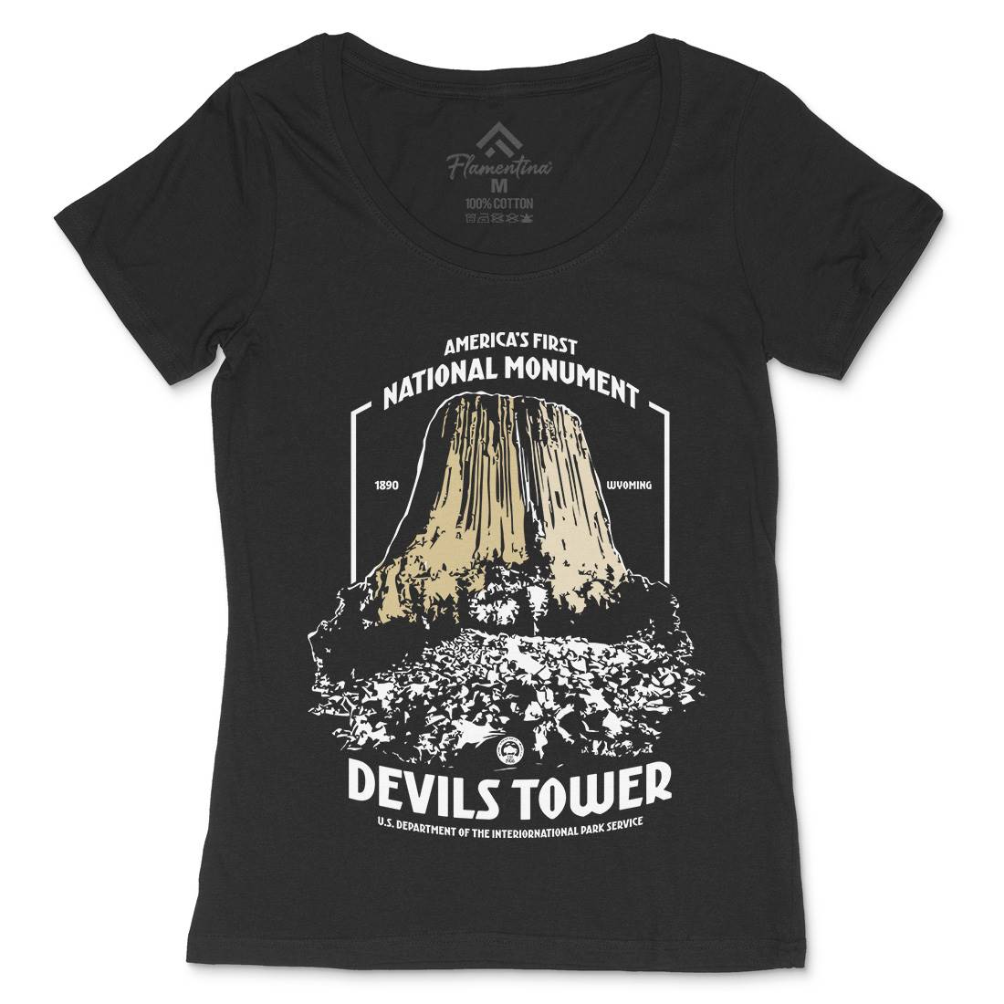Devils Tower Womens Scoop Neck T-Shirt Space D186