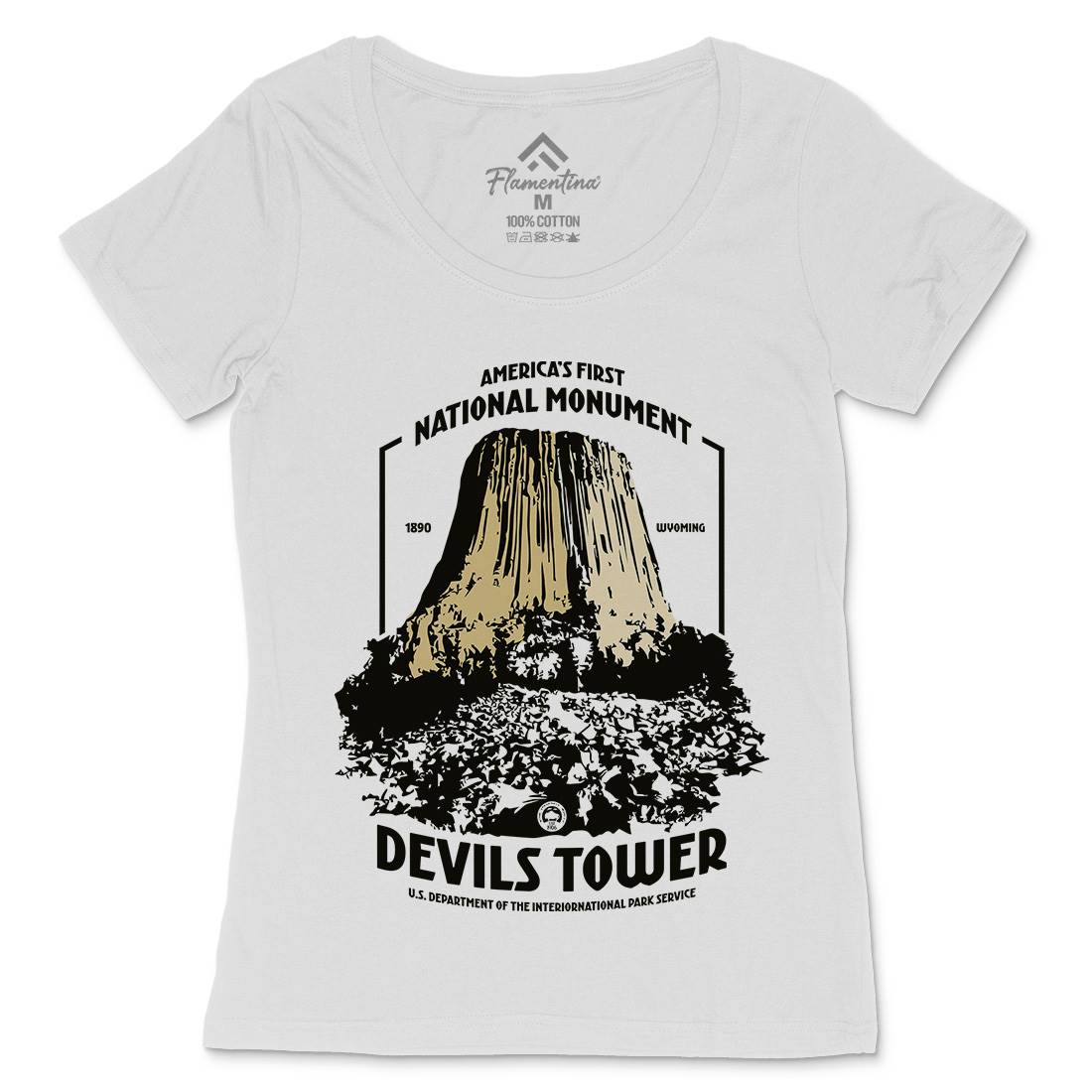 Devils Tower Womens Scoop Neck T-Shirt Space D186