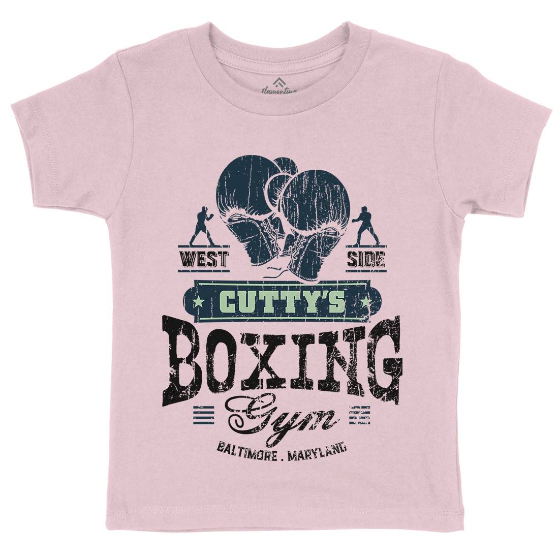 Cuttys Boxing Gym Kids Organic Crew Neck T-Shirt Sport D187