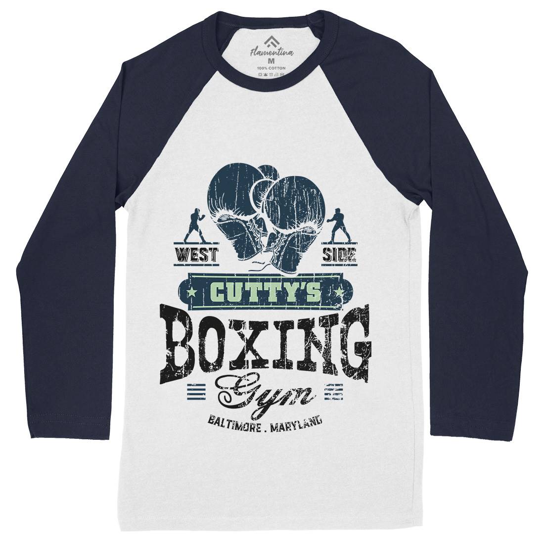 Cuttys Boxing Gym Mens Long Sleeve Baseball T-Shirt Sport D187