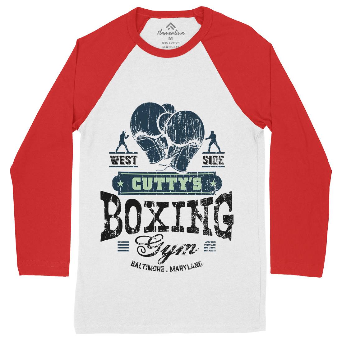 Cuttys Boxing Gym Mens Long Sleeve Baseball T-Shirt Sport D187
