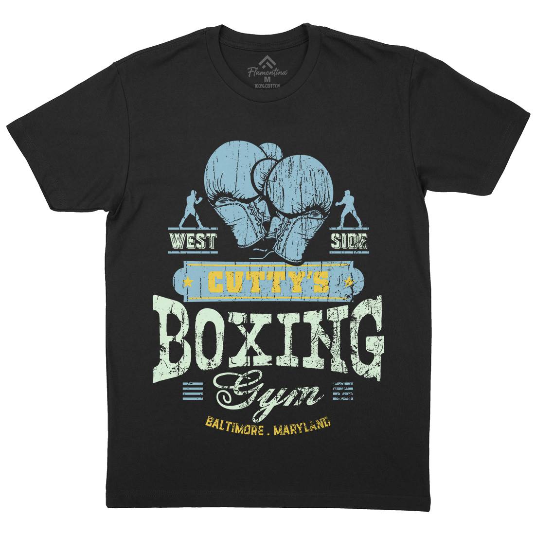 Cuttys Boxing Gym Mens Organic Crew Neck T-Shirt Sport D187