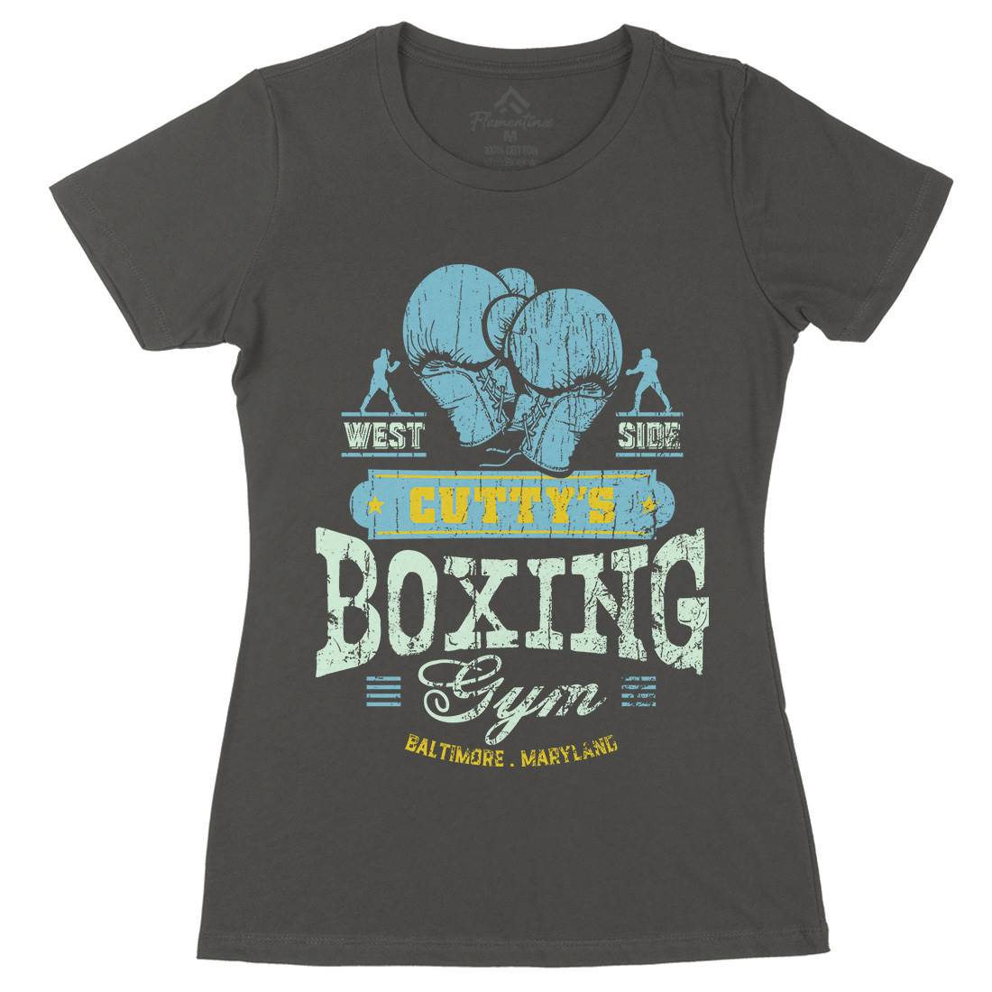 Cuttys Boxing Gym Womens Organic Crew Neck T-Shirt Sport D187