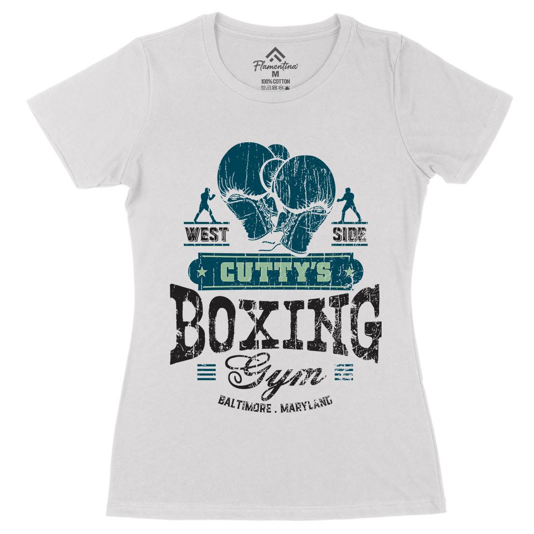 Cuttys Boxing Gym Womens Organic Crew Neck T-Shirt Sport D187