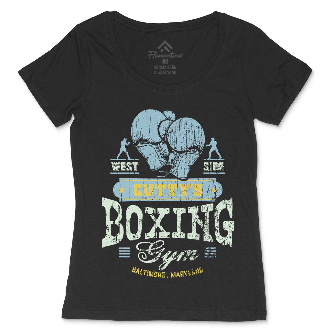 Cuttys Boxing Gym Womens Scoop Neck T-Shirt Sport D187