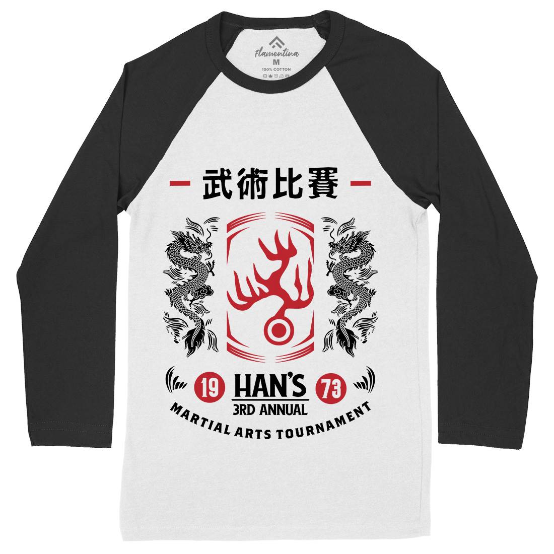 Hans Tournament Mens Long Sleeve Baseball T-Shirt Sport D188