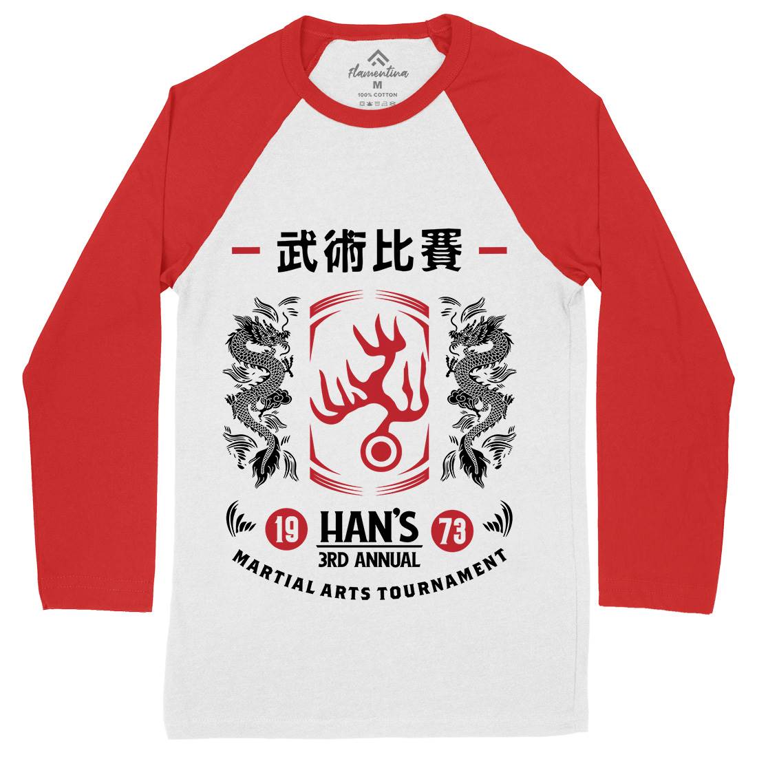 Hans Tournament Mens Long Sleeve Baseball T-Shirt Sport D188