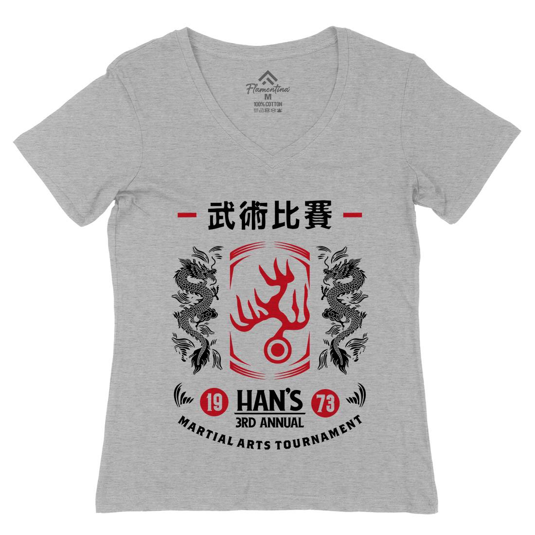 Hans Tournament Womens Organic V-Neck T-Shirt Sport D188