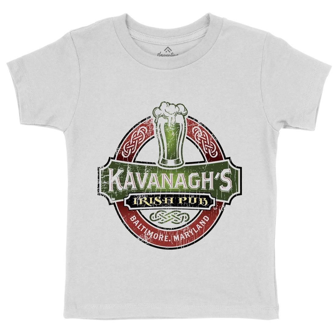 Kavanaghs Irish Pub Kids Crew Neck T-Shirt Drinks D189