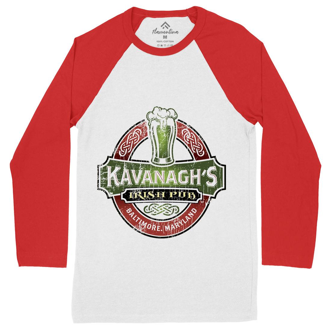 Kavanaghs Irish Pub Mens Long Sleeve Baseball T-Shirt Drinks D189