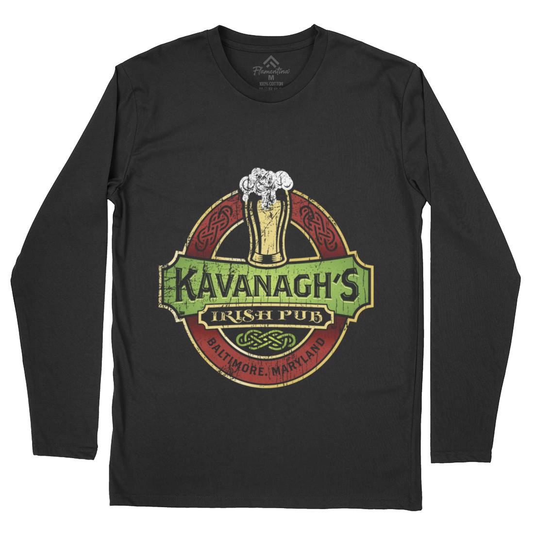 Kavanaghs Irish Pub Mens Long Sleeve T-Shirt Drinks D189