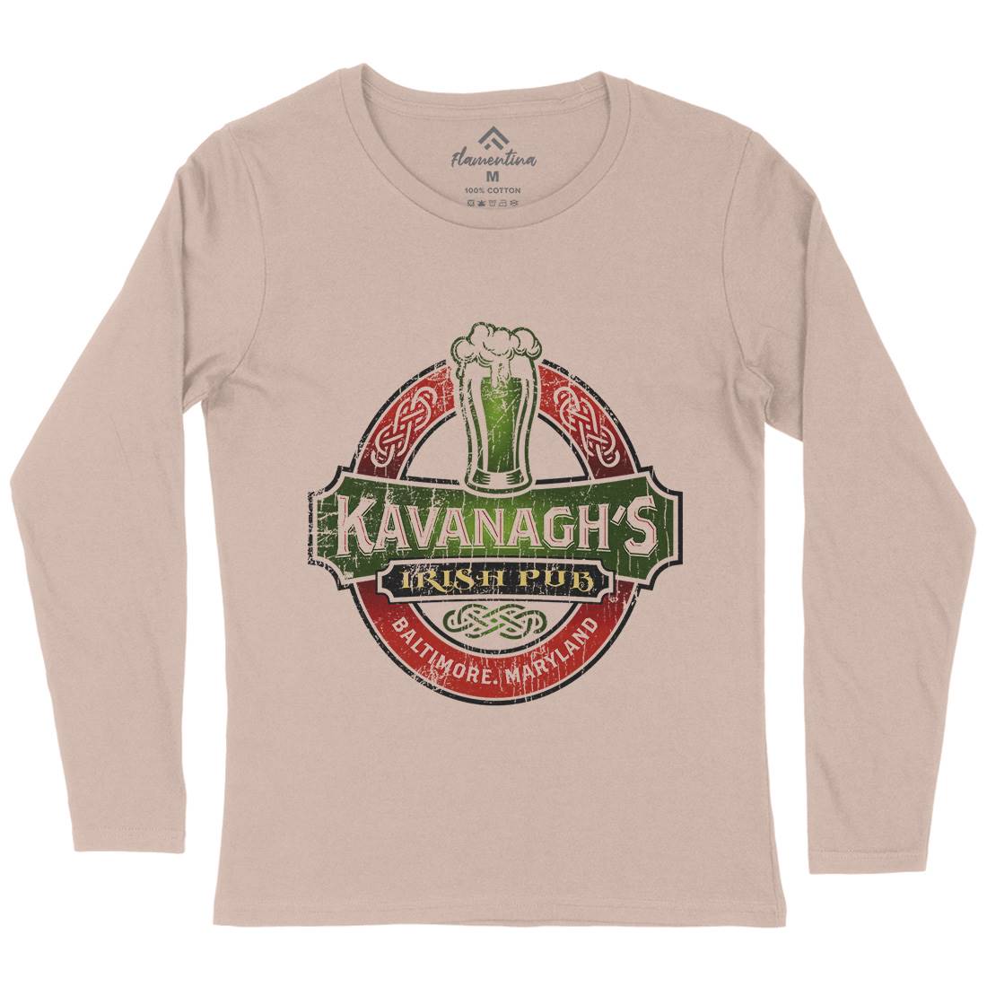 Kavanaghs Irish Pub Womens Long Sleeve T-Shirt Drinks D189