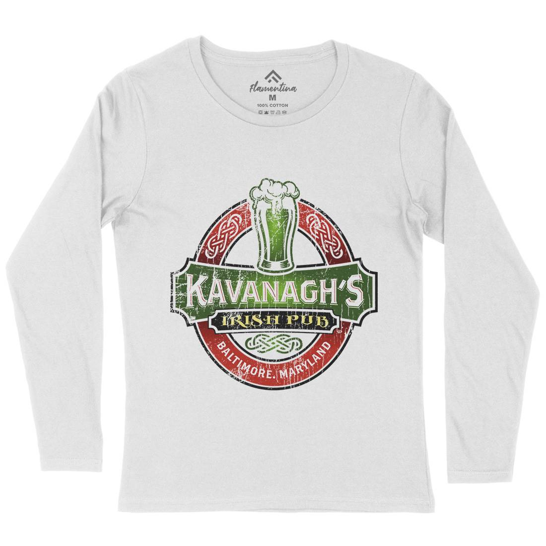 Kavanaghs Irish Pub Womens Long Sleeve T-Shirt Drinks D189