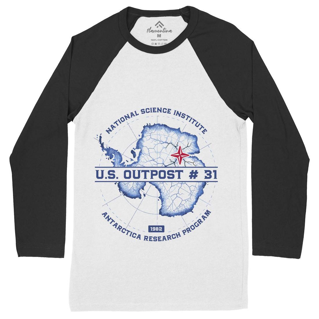 Outpost 31 Mens Long Sleeve Baseball T-Shirt Horror D190