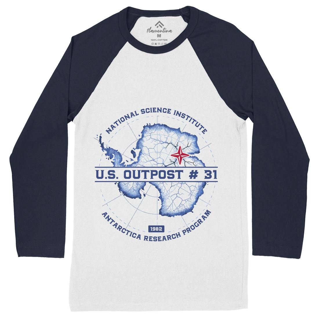 Outpost 31 Mens Long Sleeve Baseball T-Shirt Horror D190