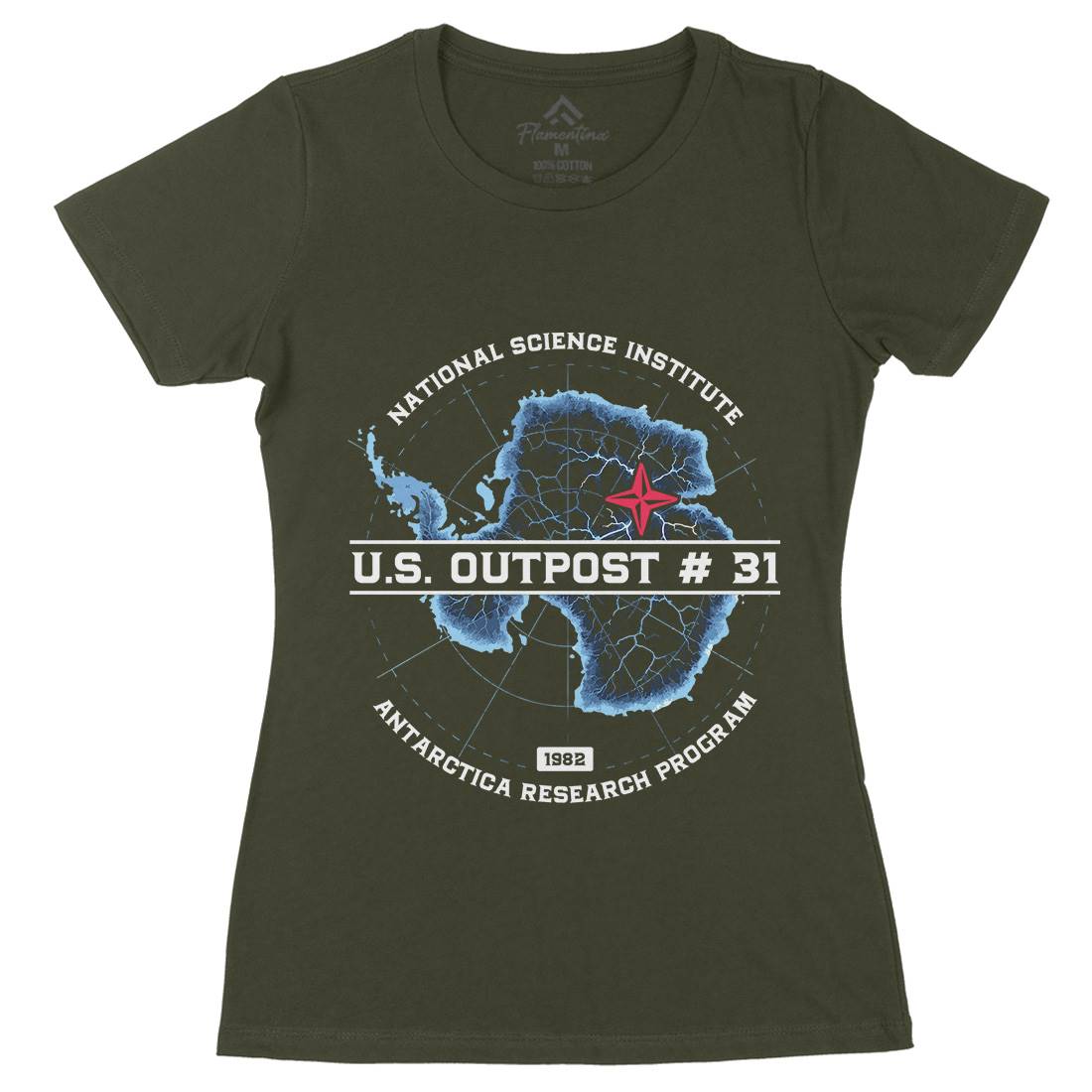 Outpost 31 Womens Organic Crew Neck T-Shirt Horror D190
