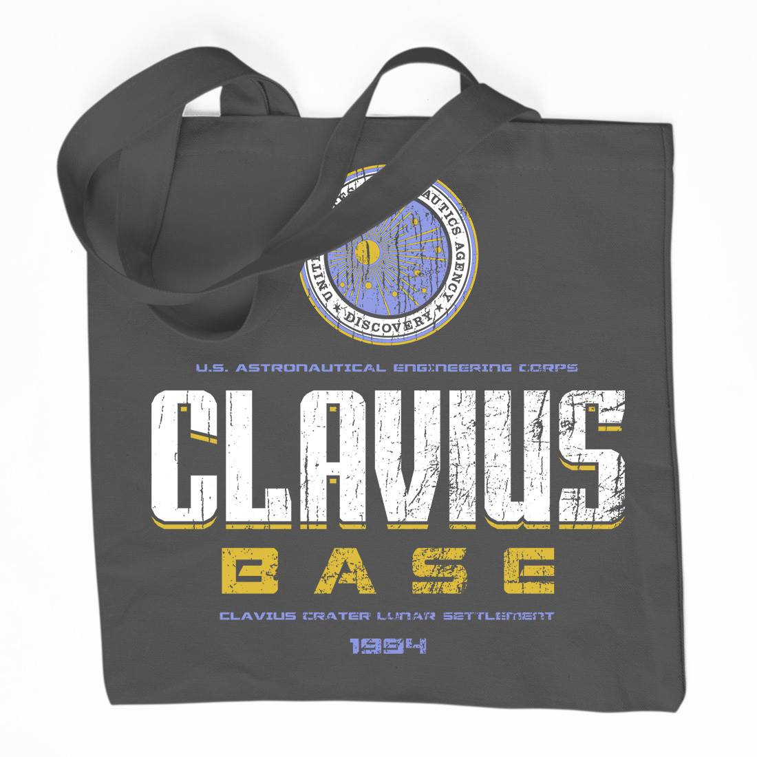 Clavius Base Organic Premium Cotton Tote Bag Space D192