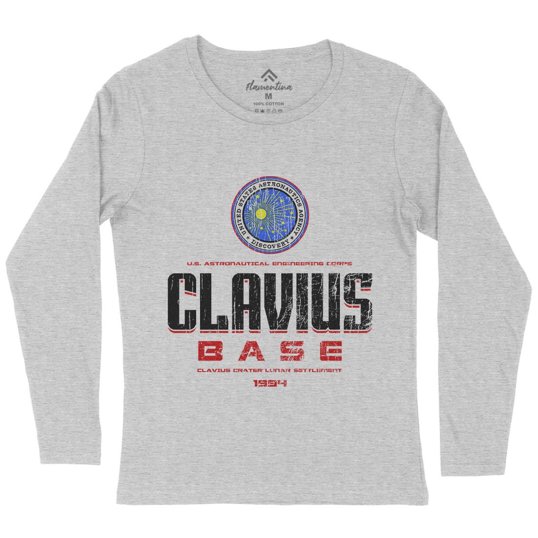 Clavius Base Womens Long Sleeve T-Shirt Space D192
