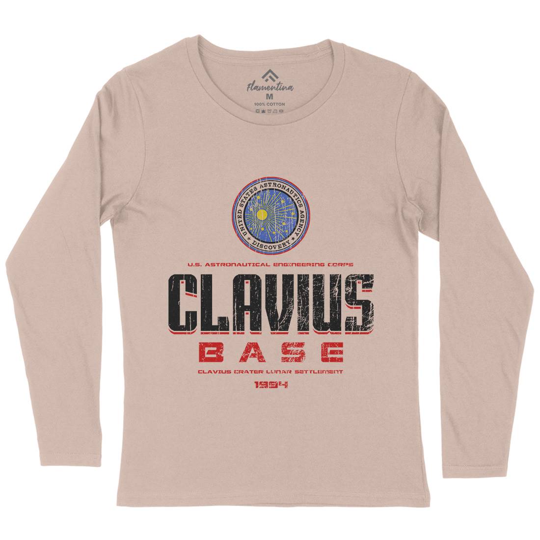 Clavius Base Womens Long Sleeve T-Shirt Space D192