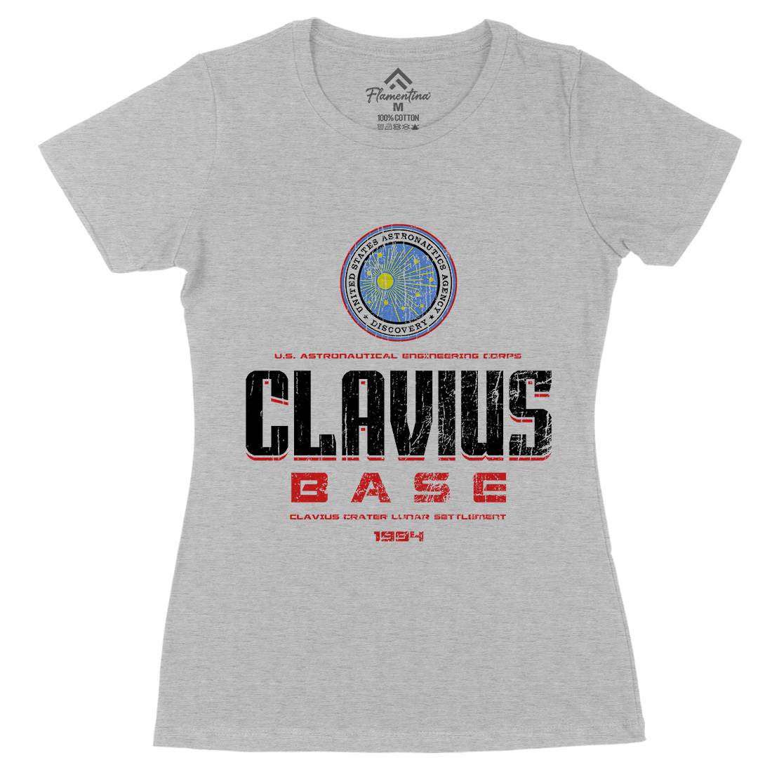 Clavius Base Womens Organic Crew Neck T-Shirt Space D192